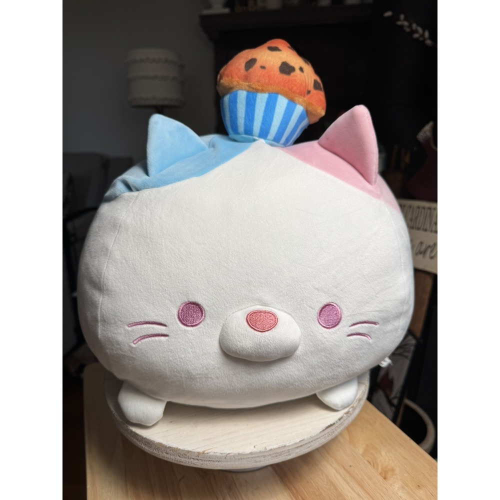 Mogu Cat with Muffin Hat, ~14-17" Cat Plush